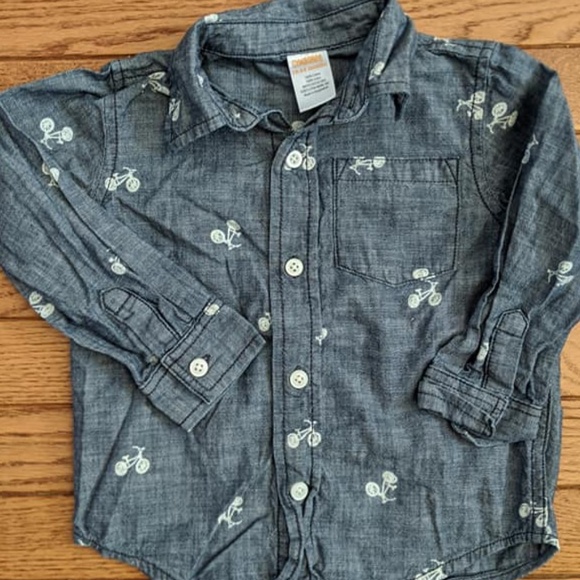 Gymboree Other - Gymboree Denim Shirt Bicycle Print Gymboree Other - Gymboree Denim Shirt Bicycle Print